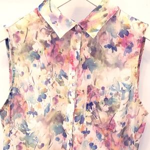 Liz Claiborne sheer floral tank top